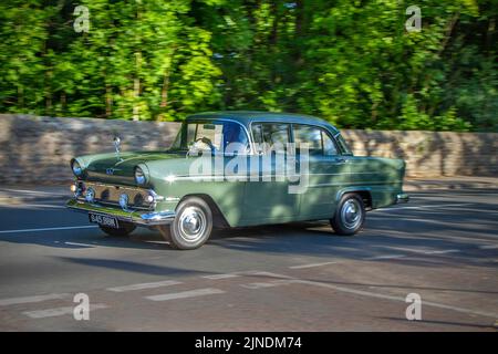 1960, 60s, sixties green Vauxhall Victor 1507cc; Vintage cars on display at the 13th Lytham Hall Summer Classic Car & Motorcycle Show, a Classic Vintage Collectible Transport Festival. Stock Photo