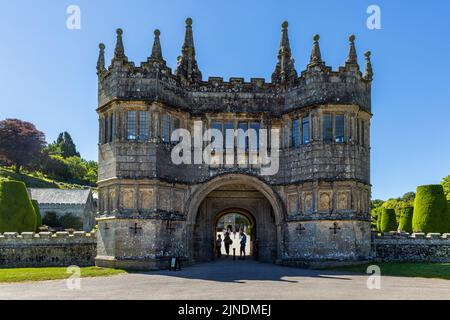 The seventeenth century gatehouse to Lanhydrock House, Cornwall, England Stock Photo