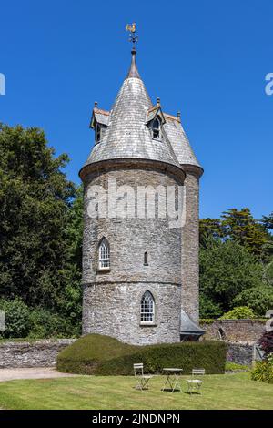 The old water tower, Trelissick House and gardens in Cornwall Stock Photo