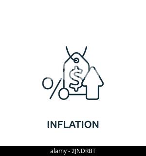 Inflation icon. Monochrome simple line Economic Crisis icon for templates, web design and infographics Stock Vector