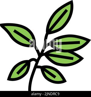 ebony leaf color icon vector illustration Stock Vector