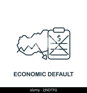 Economic Default icon. Monochrome simple line Economic Crisis icon for templates, web design and infographics Stock Vector