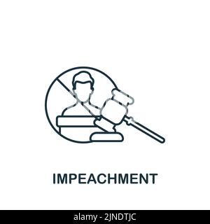 Impeachment icon. Monochrome simple line Economic Crisis icon for templates, web design and infographics Stock Vector