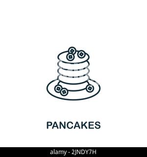 Pancakes icon. Monochrome simple line Fastfood icon for templates, web design and infographics Stock Vector