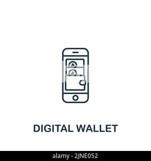 Digital Wallet icon. Monochrome simple Fintech Industry icon for templates, web design and infographics Stock Vector