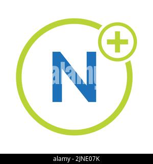 Healthcare Symbol Doctor and Medical Logo on Letter N Template. Doctors Stock Vector