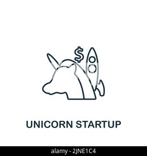 Unicorn Startup icon. Monochrome simple Fintech Industry icon for templates, web design and infographics Stock Vector