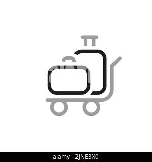 Icon associated with wealth. Luggage transportation icon. Stock Vector