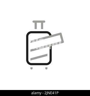 Icon associated with wealth. Luggage wrapping protective film icon. Stock Vector