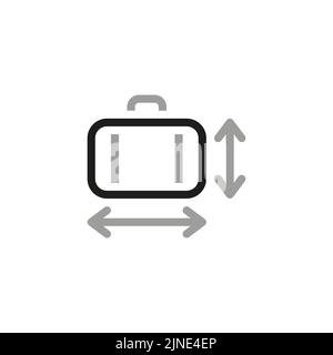 Icon associated with wealth. Icon of luggage size for transportation. Stock Vector