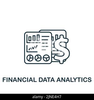 Financial Data Analytics icon. Monochrome simple Fintech Industry icon for templates, web design and infographics Stock Vector