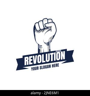 Revolution illustration for poster design. Clenched fist hand vector silhouette. Stock Vector