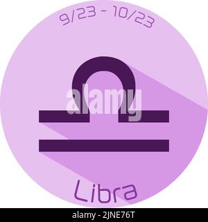 12 constellation purple icons: vector illustration: Libra Stock Vector