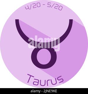 12 constellation purple icons: vector illustration: Taurus Stock Vector