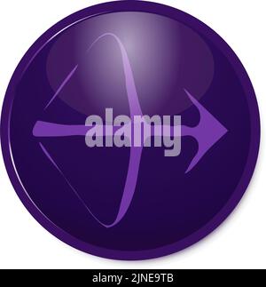 Purple 12 constellation icon: Sagittarius Stock Vector