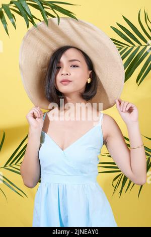Lovely pretty Vietnamese girl enjoyng summer vacation Stock Photo