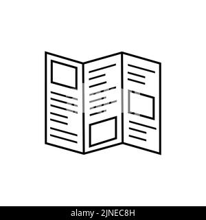 booklet icon vector outline illustration. Brochure flat line icons. Business identity illustration. Brochure flat line icon. Booklet, promotion catalo Stock Vector