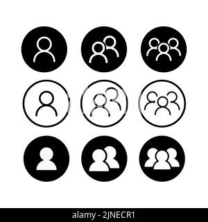 Profile icon vector set. User illustration sign collection. Account symbol. Person logo. Stock Vector