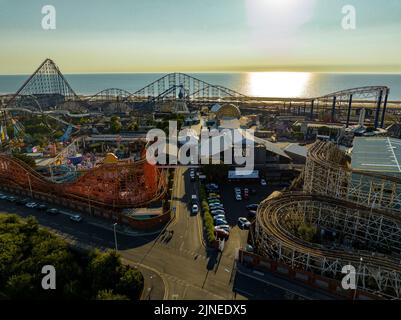 aerial view of Blackpool Pleasure Beach, UK Stock Photo - Alamy