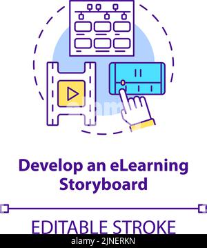 Develop eLearning storyboard concept icon Stock Vector