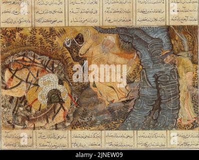 'The Death of the Hero Rustam and His Horse Rakhsh' is a tragic scene ...