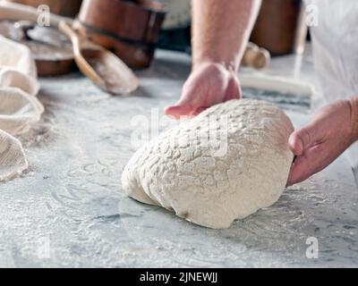 artisan bread making Stock Photo