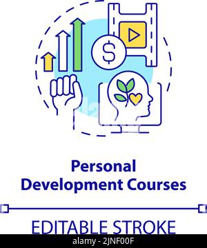 Personal development courses concept icon Stock Vector