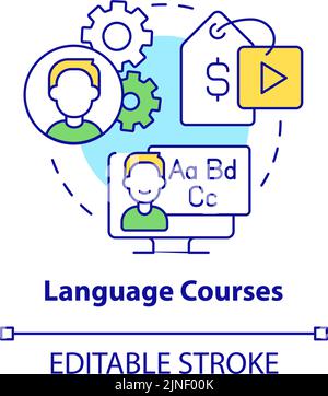 Language courses concept icon Stock Vector