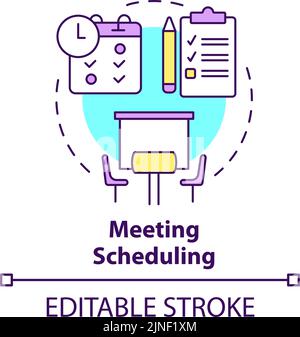 Meeting scheduling concept icon Stock Vector