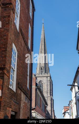 The spire of All Saints Hereford Stock Photo