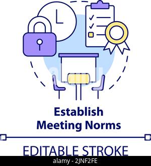 Establish meeting norms concept icon Stock Vector