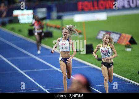 Eilish Mccolgan running 5000 meters at the European Athletics Championships in Berlin 2018. Stock Photo