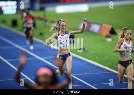 Eilish Mccolgan running 5000 meters at the European Athletics Championships in Berlin 2018. Stock Photo