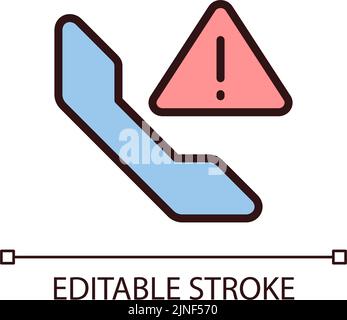 Call warning pixel perfect RGB color icon Stock Vector