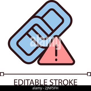 Wrong link pixel perfect RGB color icon Stock Vector