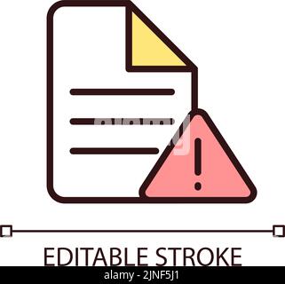 File error pixel perfect RGB color icon Stock Vector