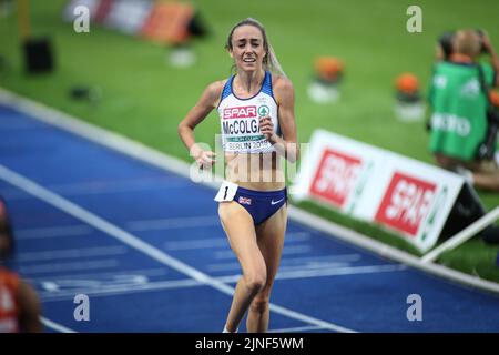 Eilish Mccolgan running 5000 meters at the European Athletics Championships in Berlin 2018. Stock Photo