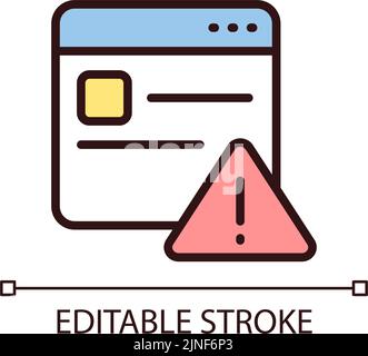 Website error pixel perfect RGB color icon Stock Vector