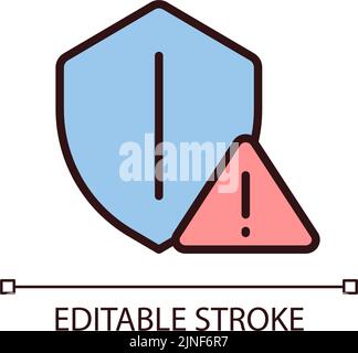 Safety warning pixel perfect RGB color icon Stock Vector