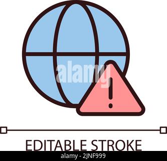Global error pixel perfect RGB color icon Stock Vector
