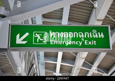 General information board panel for thai people and foreigner traveler passengers use service journey on terminal BTS Skytrain railway station at Bang Stock Photo