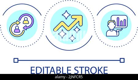 Achieve business results loop concept icon Stock Vector