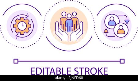 Team building progress loop concept icon Stock Vector