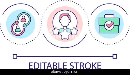 High-performing employee loop concept icon Stock Vector