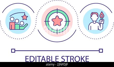 Achieve team goal with good leader loop concept icon Stock Vector