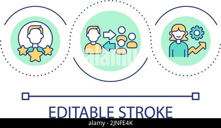 Coaching for performance improvement loop concept icon Stock Vector