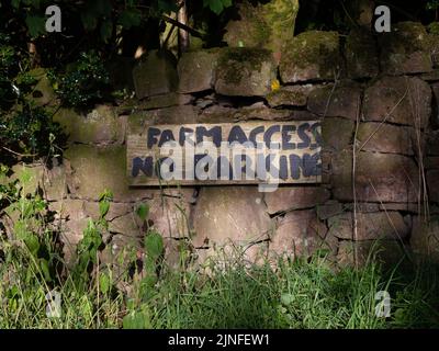 Farm land signs in north of England Stock Photo
