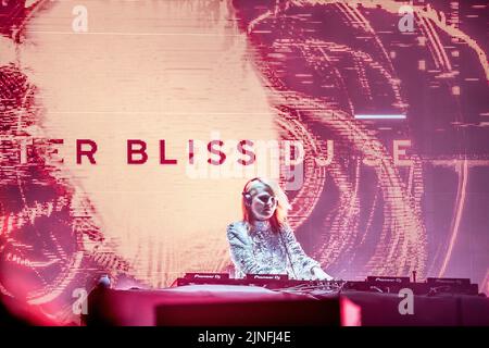 Sister Bliss and Dean Oram aka Drum Warrior perform as The Faithless Sound System at Carfest North in Cheshire on 23rd July 2022. Stock Photo