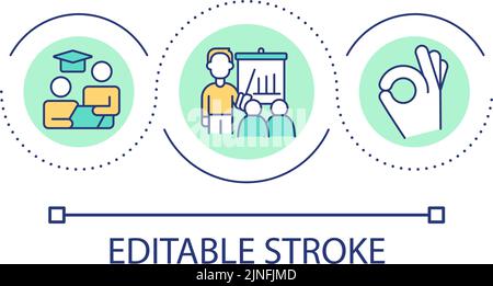 Helping employee development loop concept icon Stock Vector