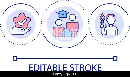 Mentor-mentee relationship loop concept icon Stock Vector